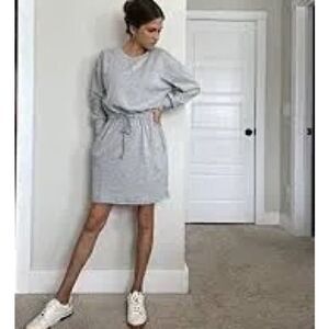 NORMA KAMALI 2X Gray Oversized Sweatshirt Dress